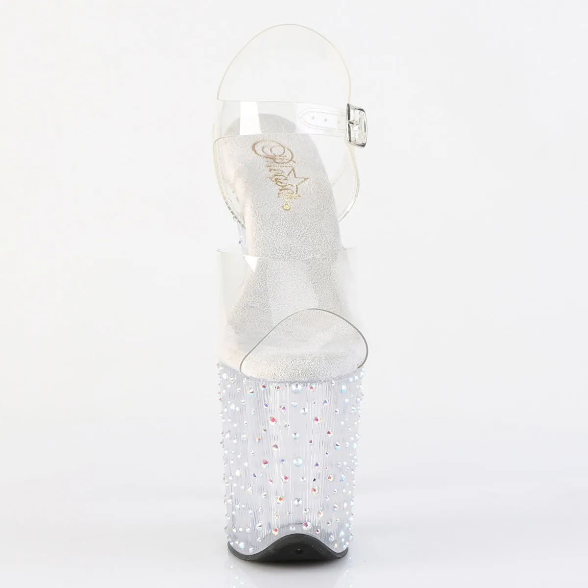 STARDANCE-808 Pleaser Clear/Silver Sexy Platform Shoes (Pole Dancing Heels)
