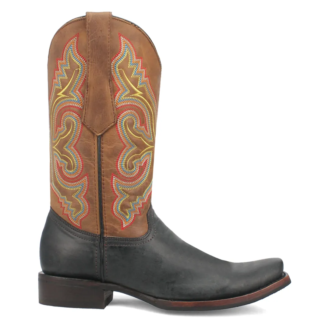 True Grit Leather Boot - Black/Tan - DI141-BK