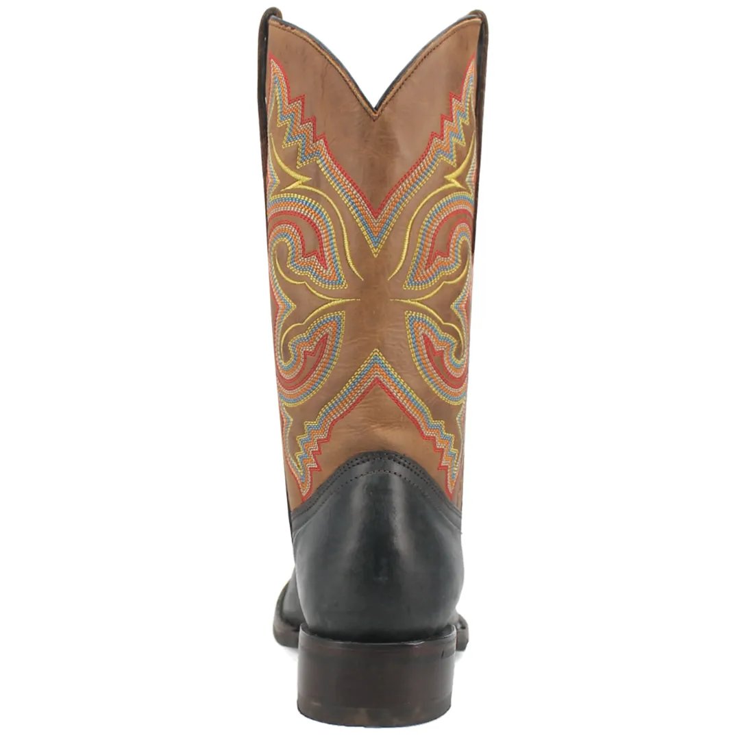 True Grit Leather Boot - Black/Tan - DI141-BK