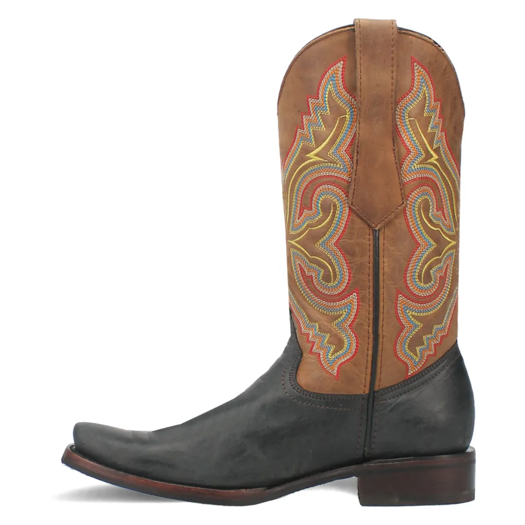True Grit Leather Boot - Black/Tan - DI141-BK