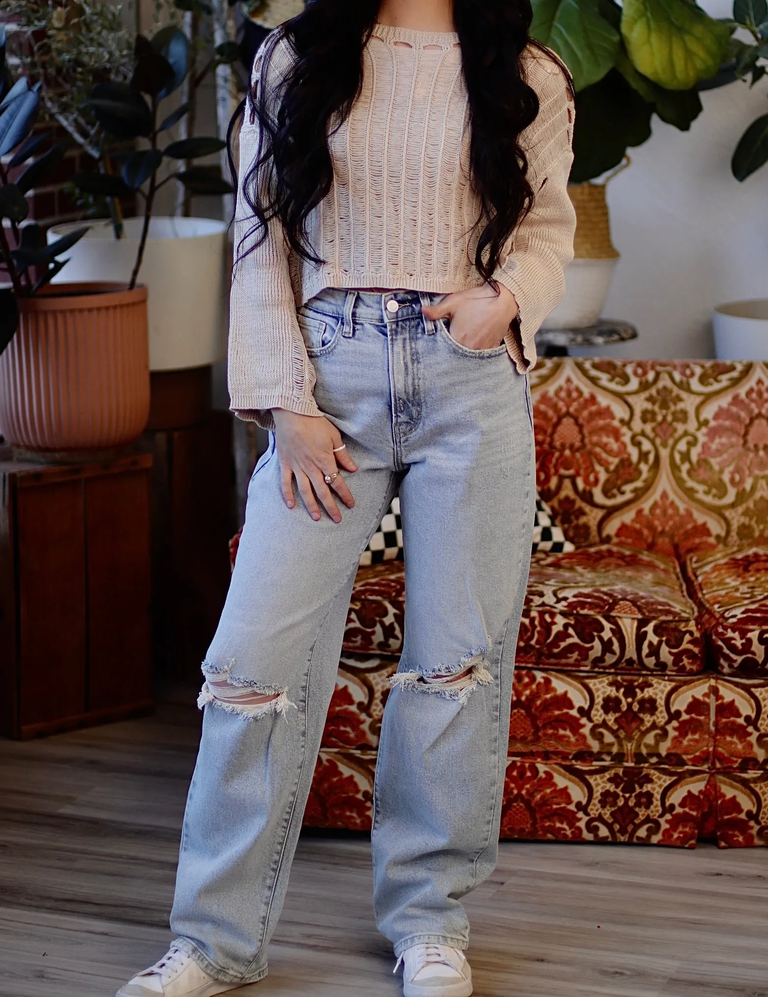 Vintage Light-Wash Dad Jeans