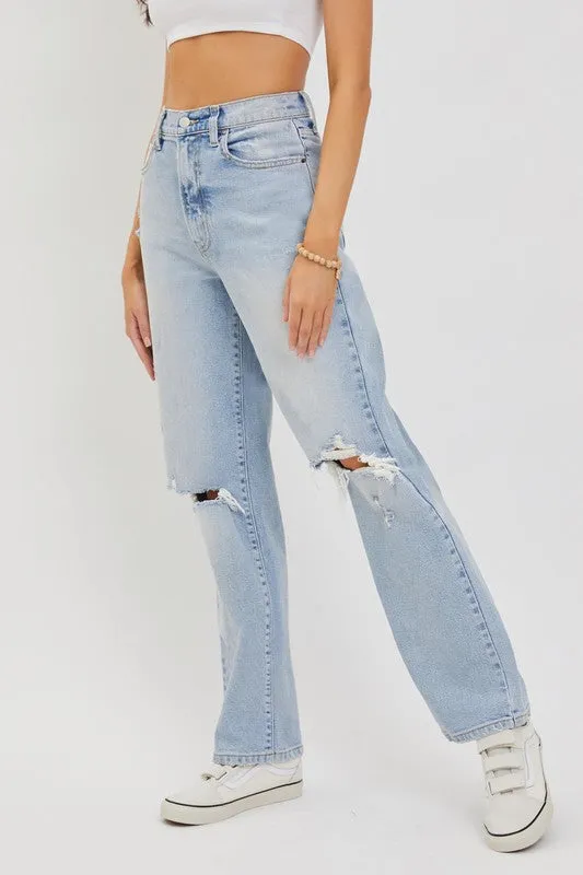 Vintage Light-Wash Dad Jeans
