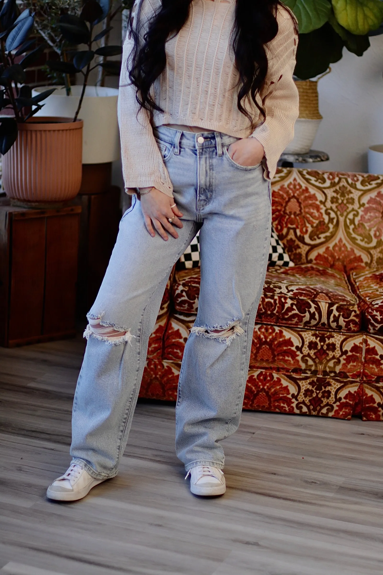 Vintage Light-Wash Dad Jeans