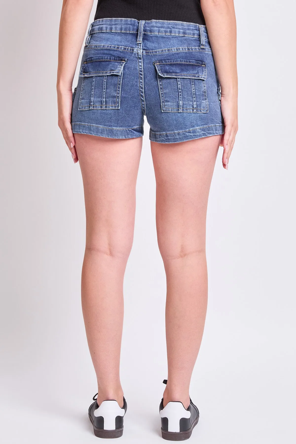 Women's Denim Cargo Shorts with D-Ring Detail