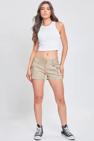 Women's Low Rise Poplin Cargo Shorts