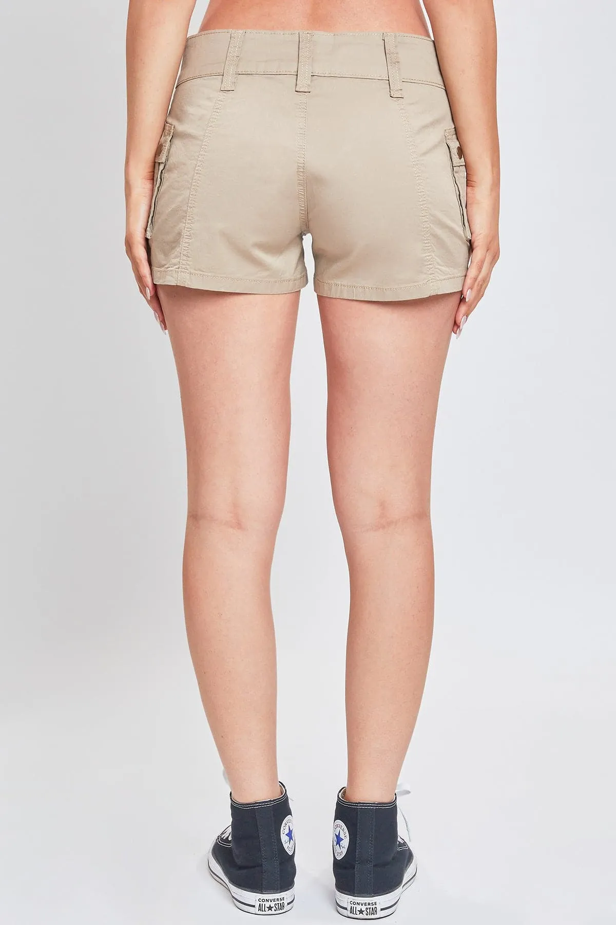 Women's Low Rise Poplin Cargo Shorts