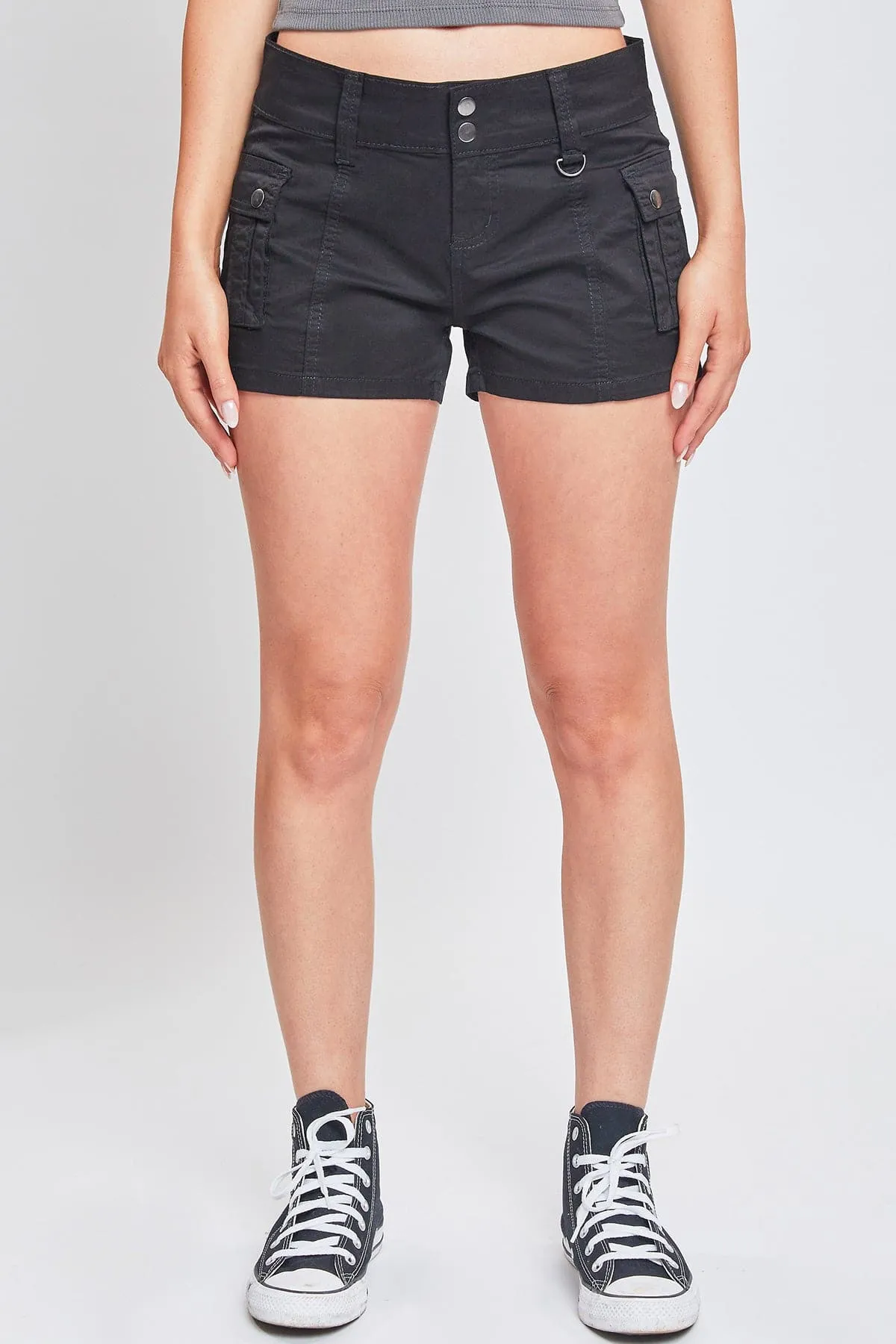 Women's Low Rise Poplin Cargo Shorts